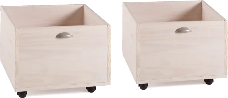 Contemporary Whitewash Toy Box, Set of 2 - Junior