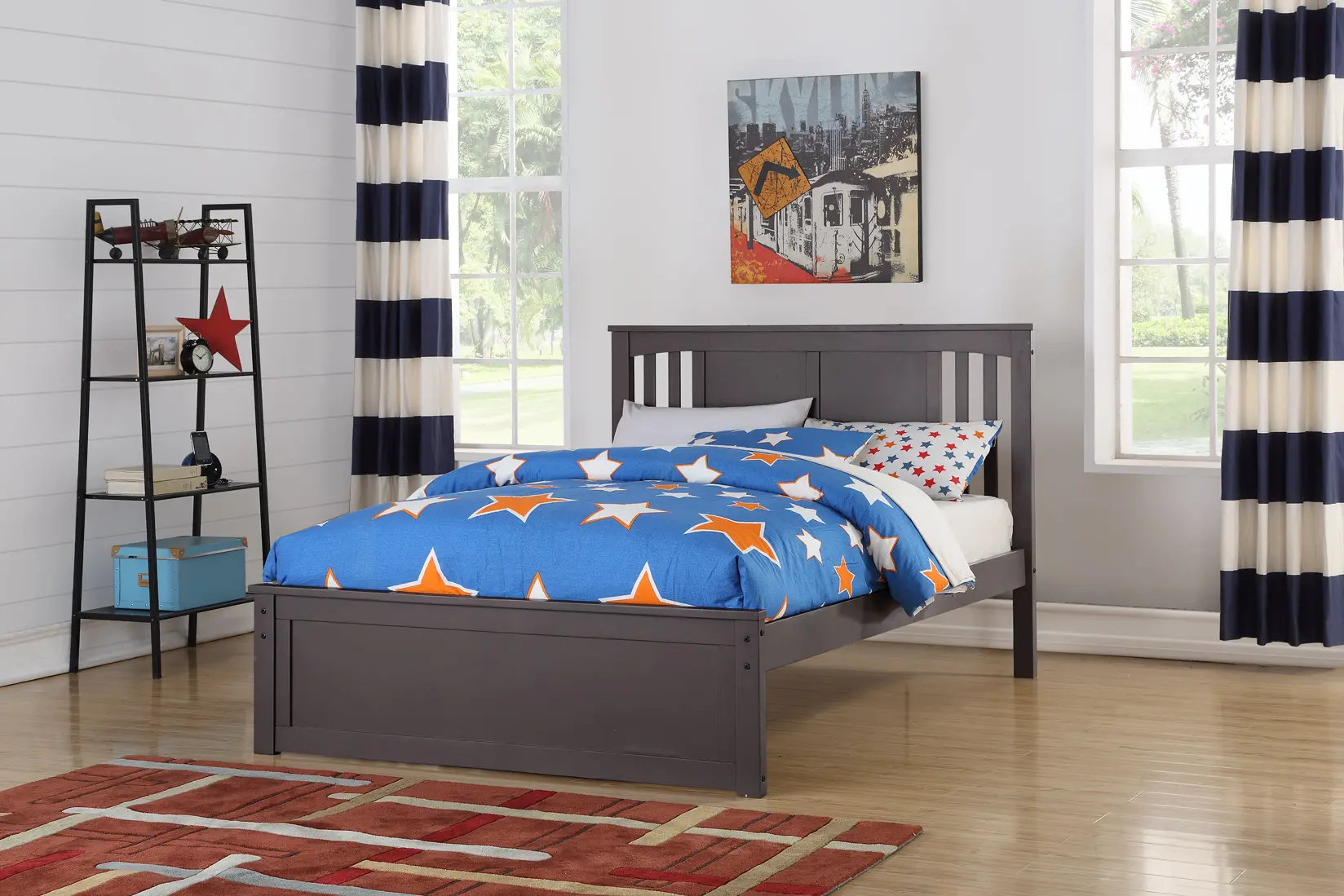 Classic Slate Gray Full Bed - Princeton-1