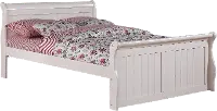 Traditional White Full Sleigh Bed - Madilyn