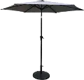 Gray 9' Pole Umbrella with Bag