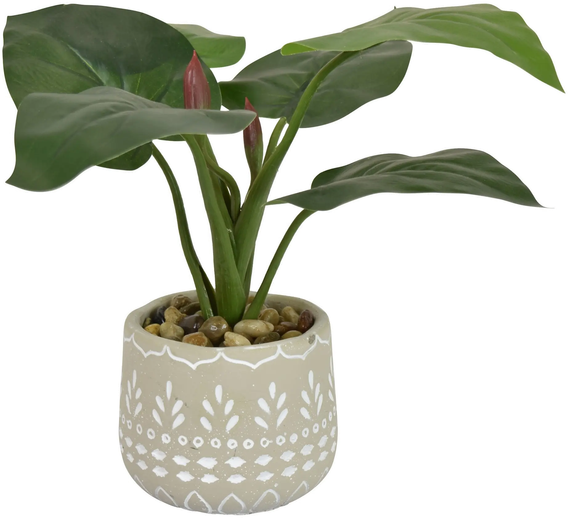 Artificial Green Arrangement in Stone Washed Pot-1