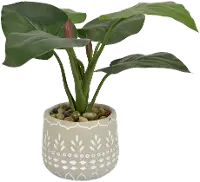 Artificial Green Arrangement in Stone Washed Pot