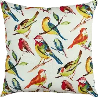 22  Multi Brights Bird Indoor-Outdoor Throw Pillow