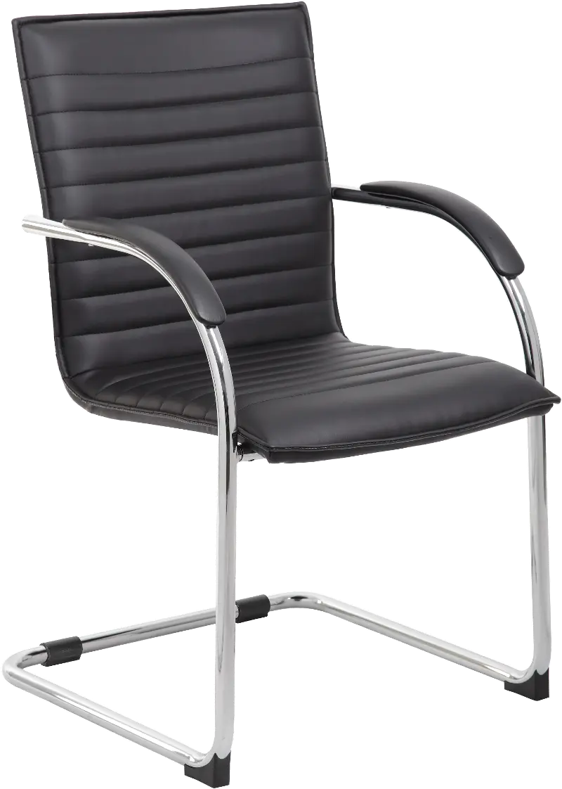 Boss 2 Pack Black Vinyl Side Chairs