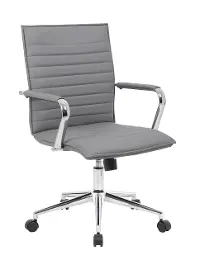 Boss Gray Vinyl Hospitality Office Chair