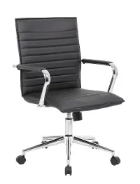 Boss Black Vinyl Hospitality Office Chair