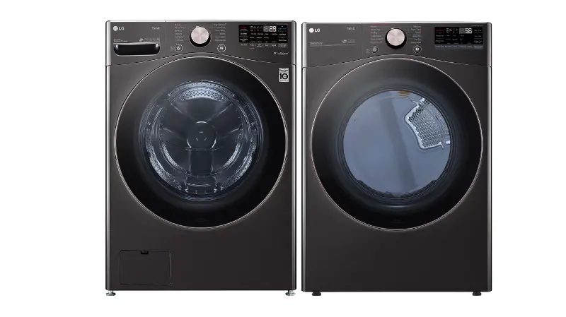 LG Electric Front Load Laundry Pair - Black Steel
