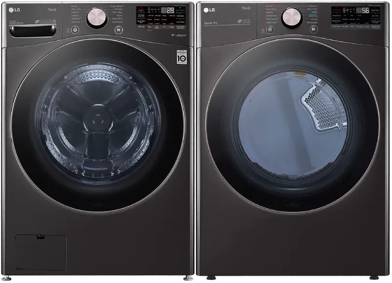 LG Washer and Gas Dryer Black Stainless Steel - 4000