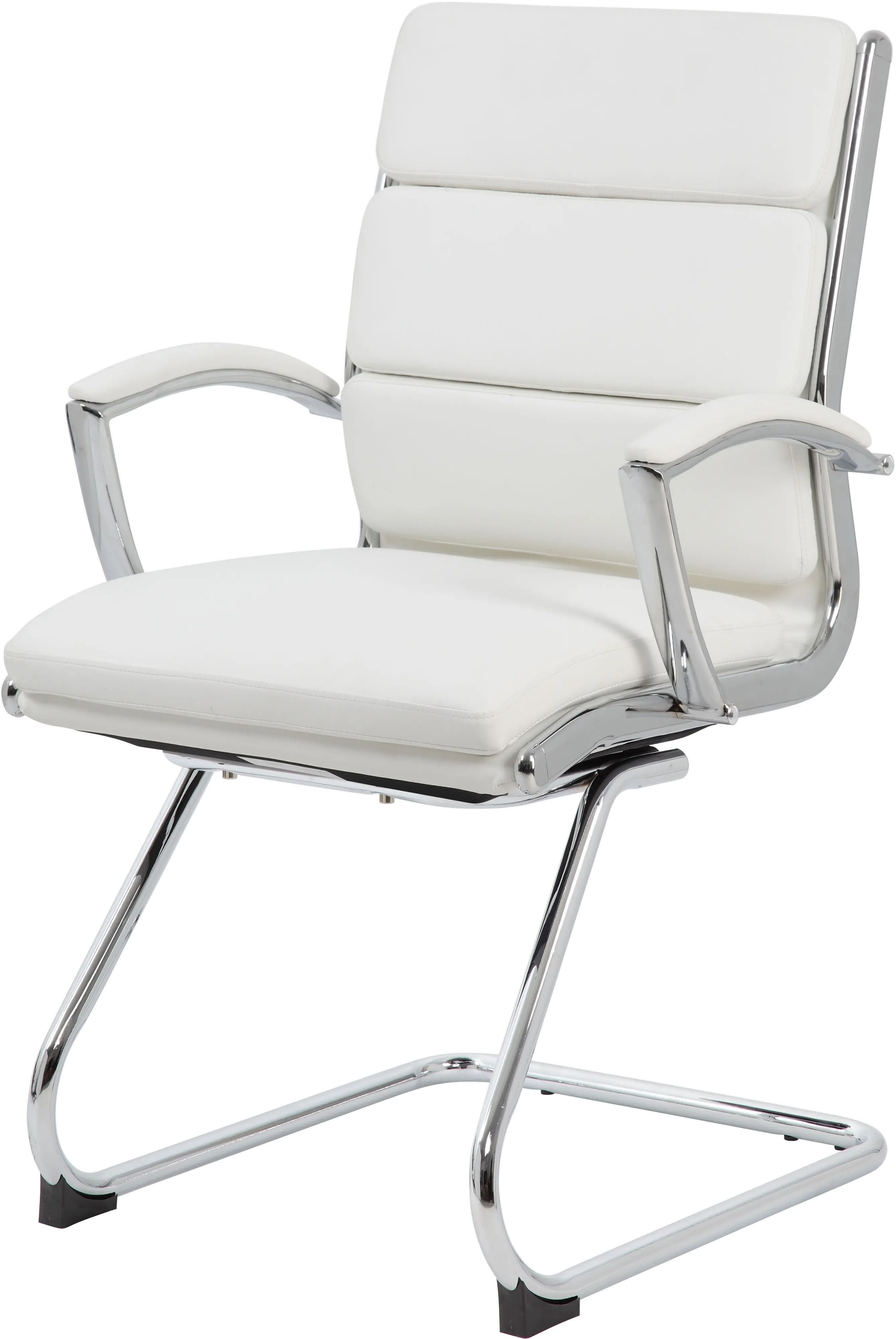Boss White And Chrome Executive Guest Chair-3