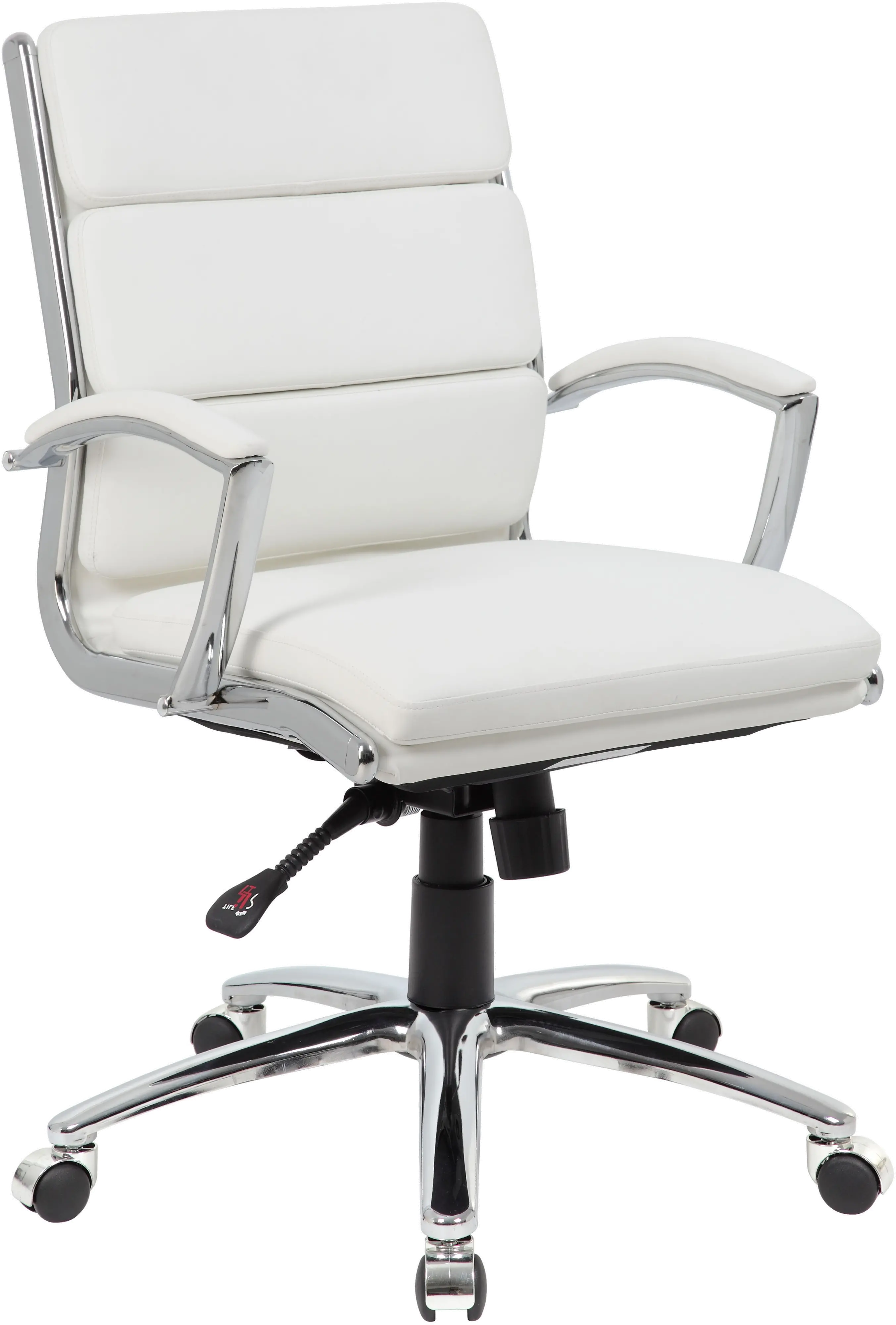 Boss White And Chrome Office Chair-1
