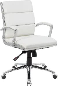 Boss White And Chrome Office Chair