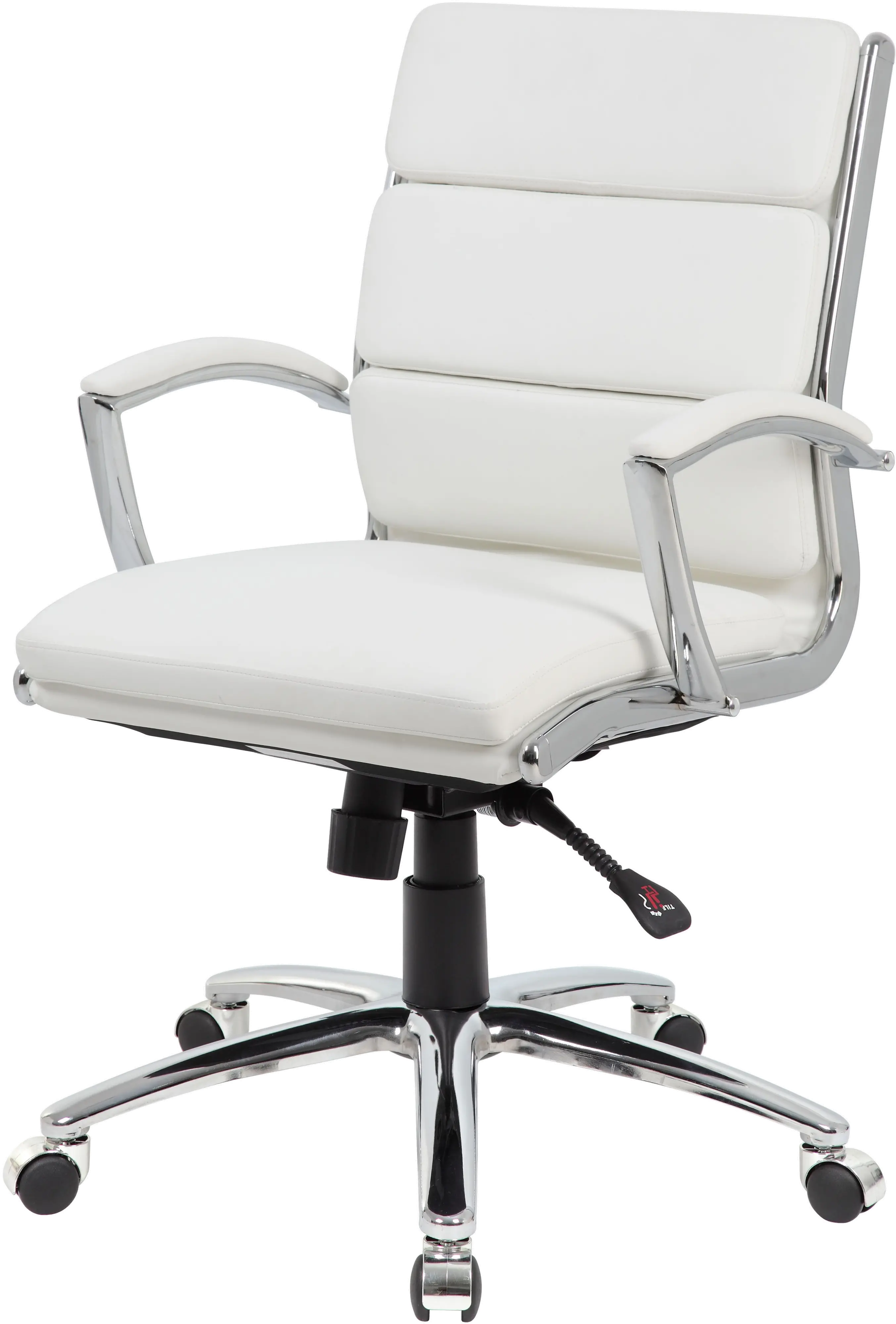 Boss White And Chrome Office Chair-4