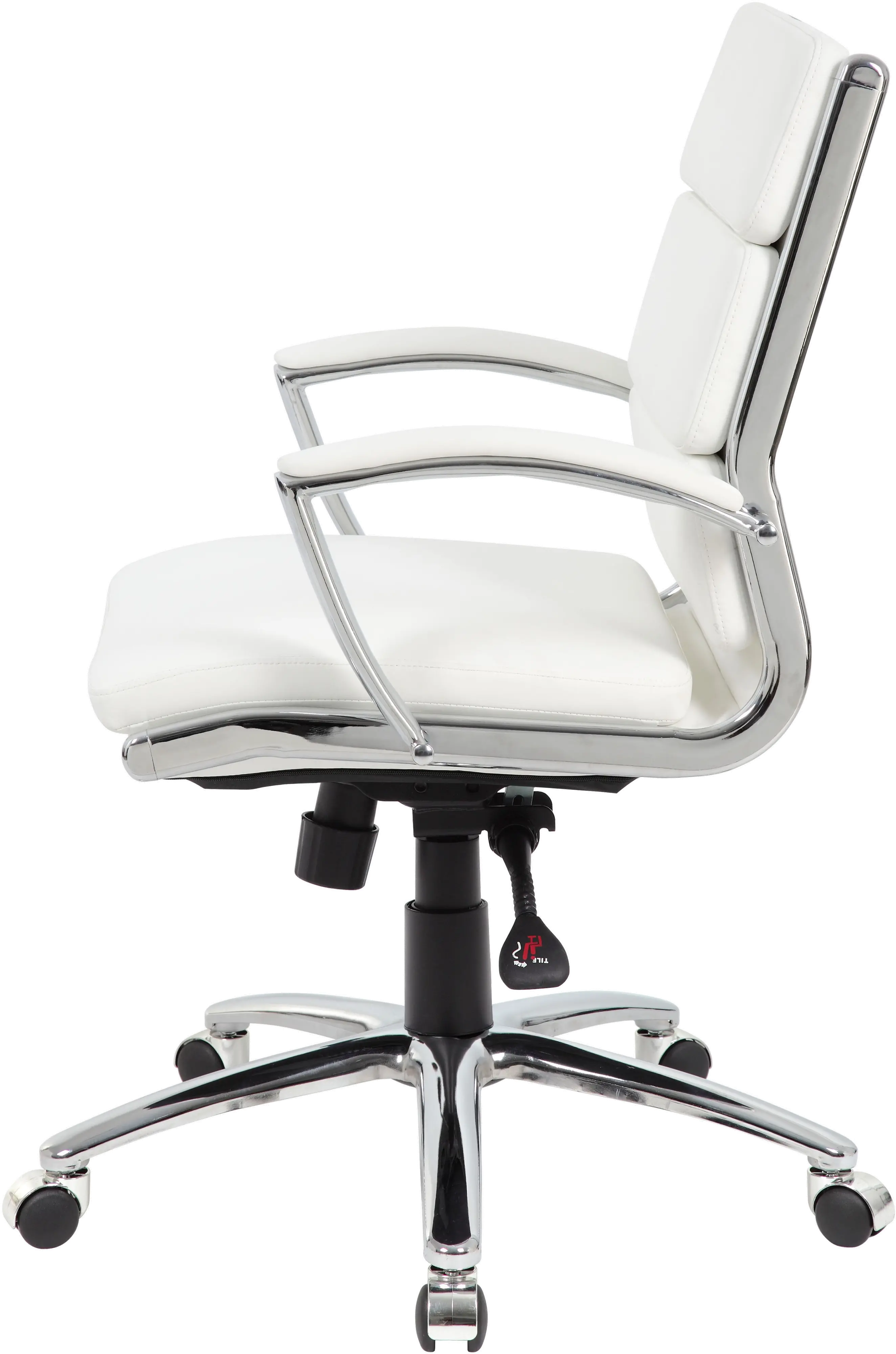 Boss White And Chrome Office Chair-5