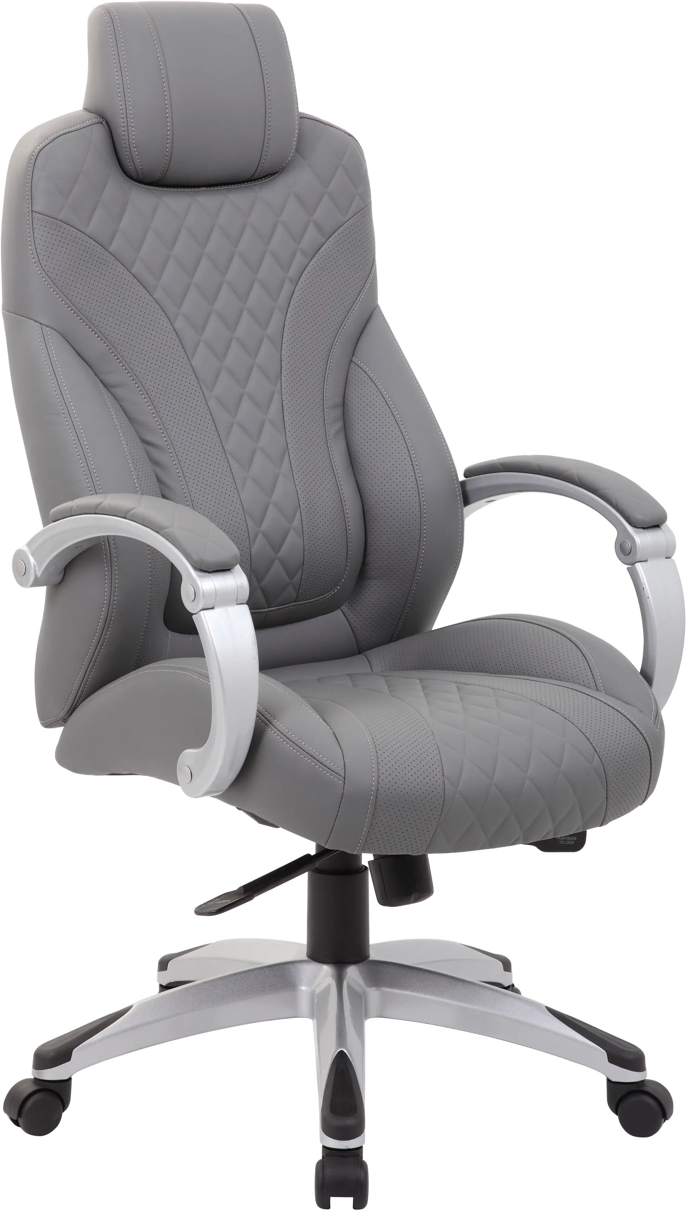 Boss Grey Executive Office Chair With Head Rest-1