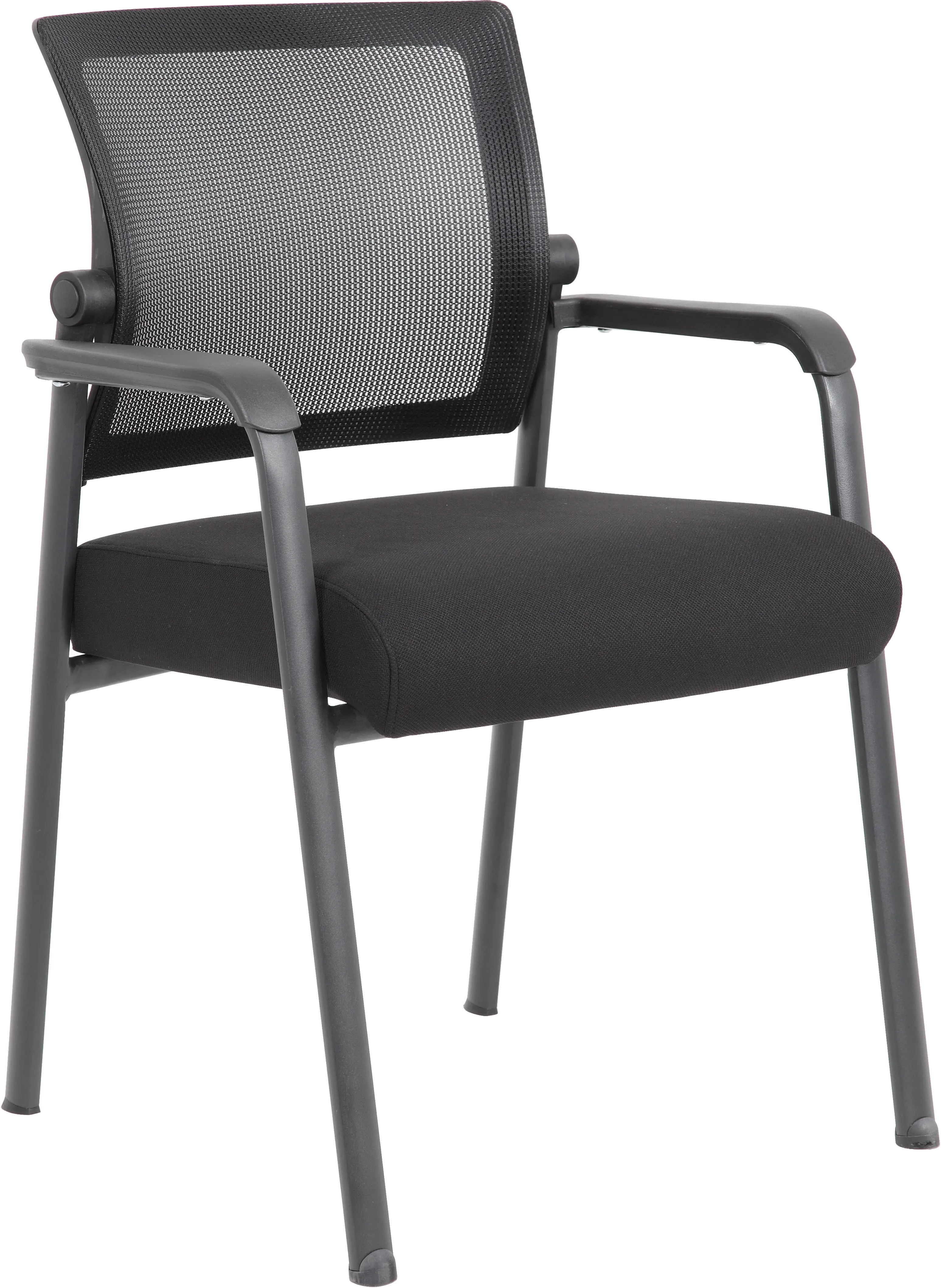 Boss Black Mesh 4-Leg Guest Chair-1