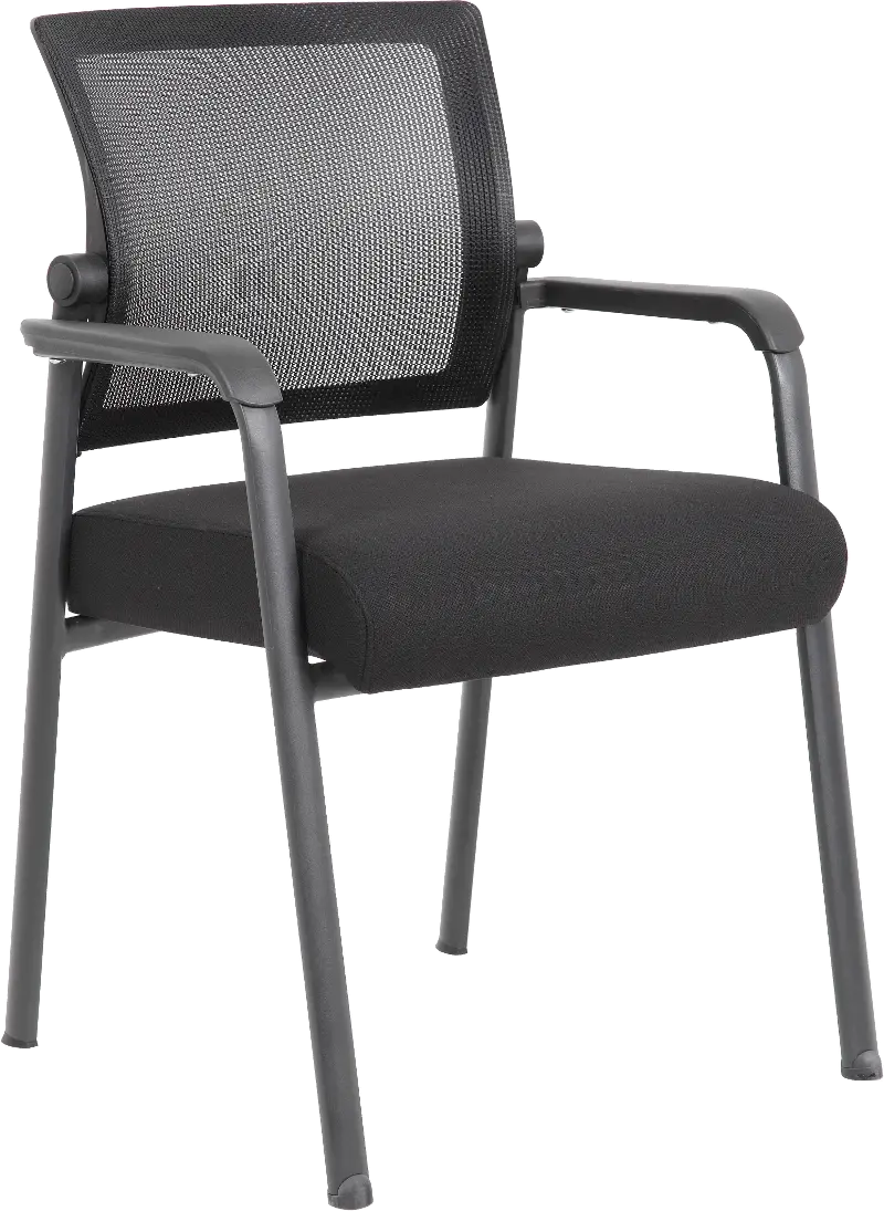 Boss Black Mesh 4-Leg Guest Chair