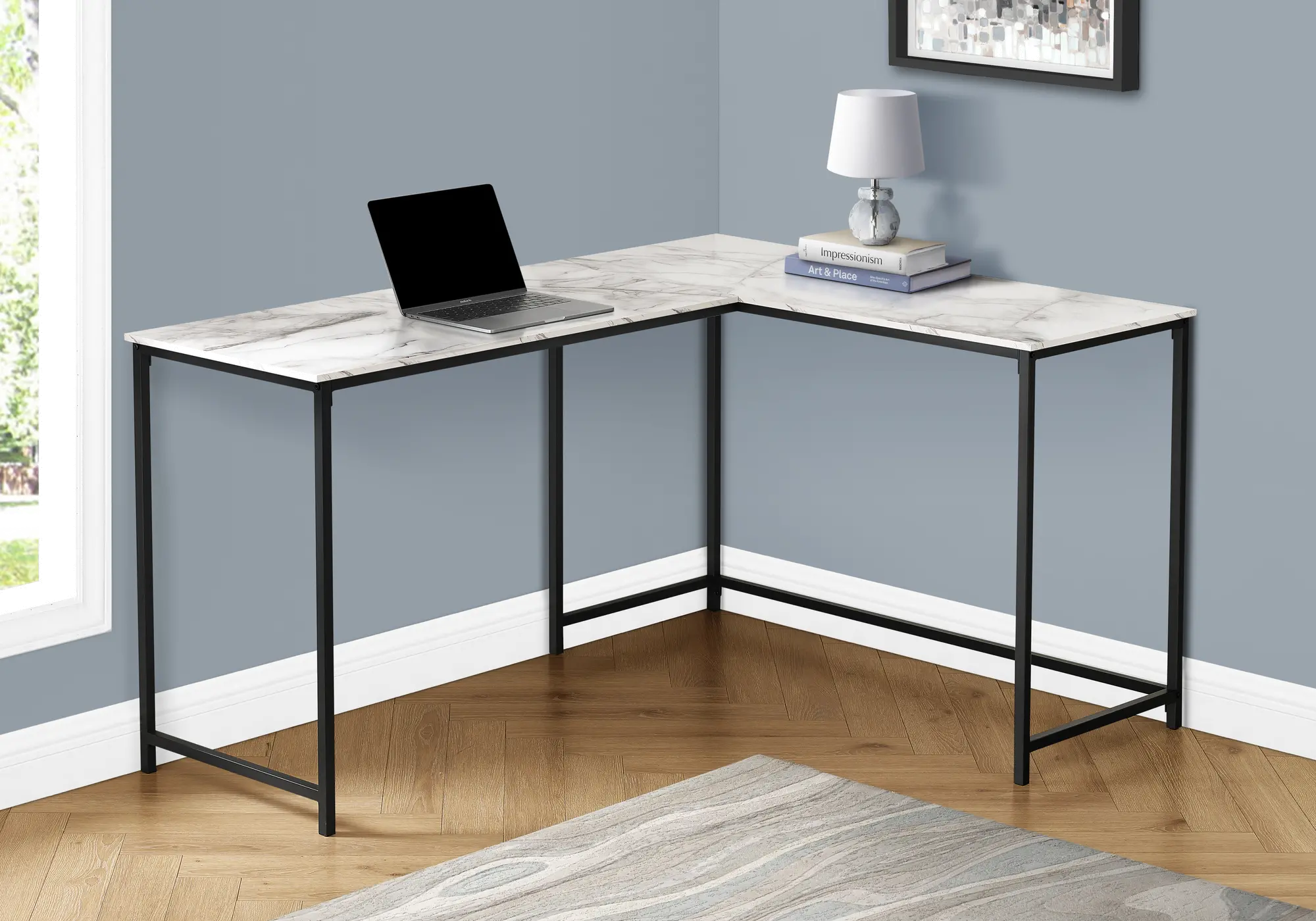 Minimal Black L-Shaped Desk-2