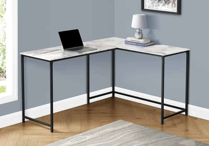 Minimal Black L-Shaped Desk