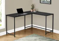 Lindzee Black L-Shaped Desk