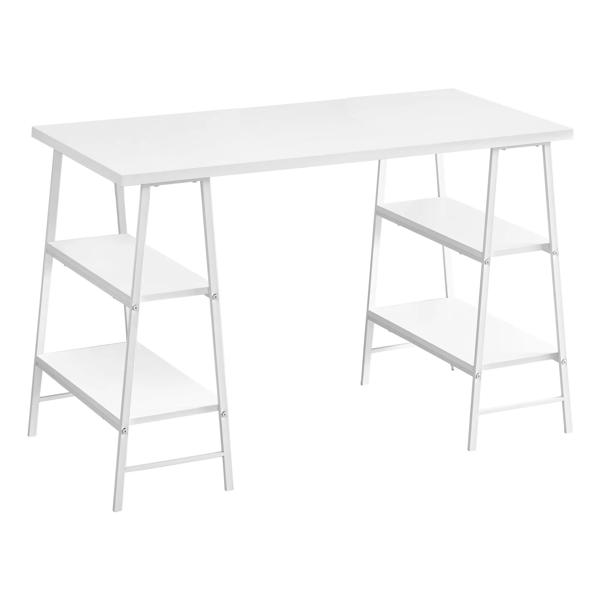 Industrial White Computer Desk-1