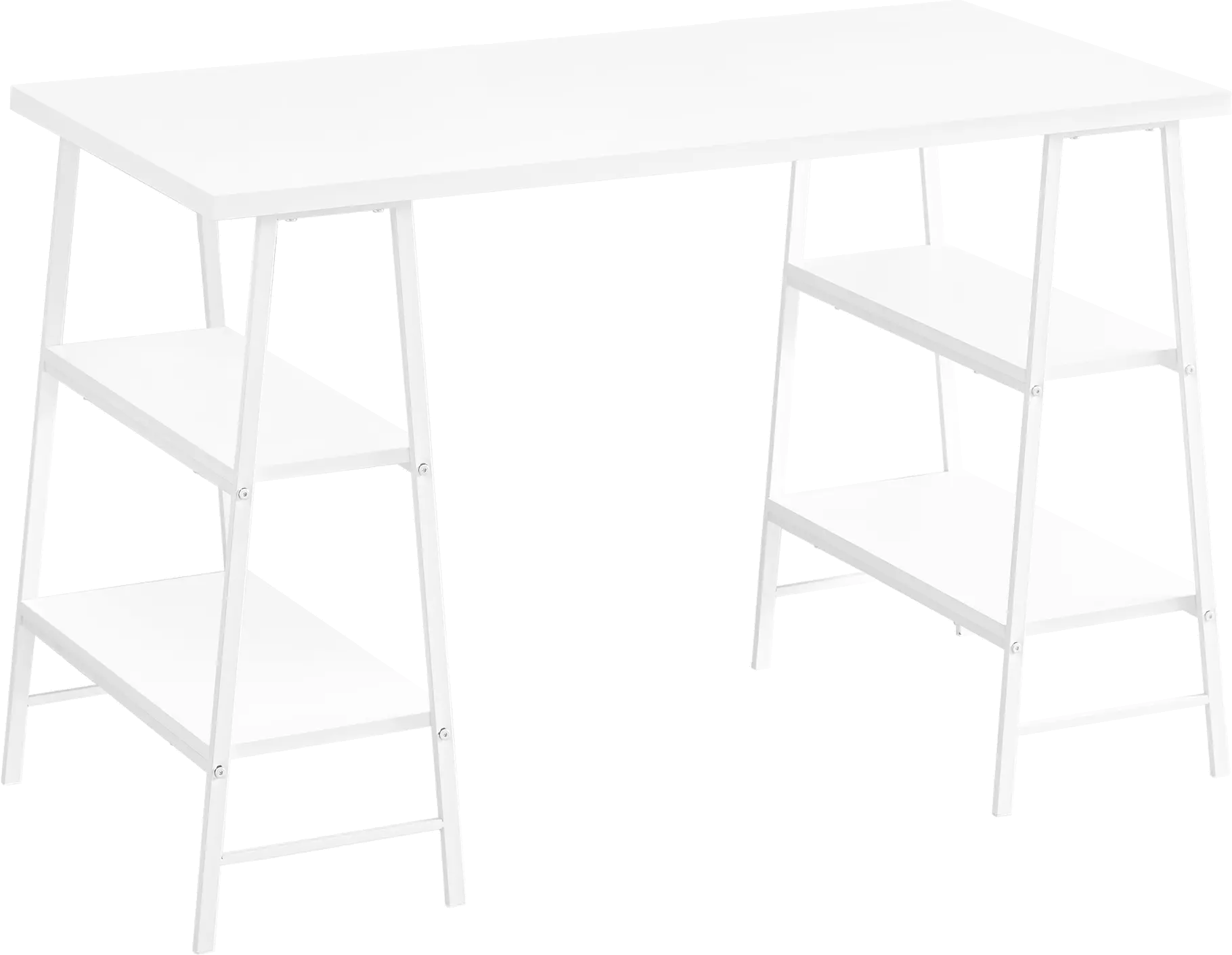 Industrial White Computer Desk-1