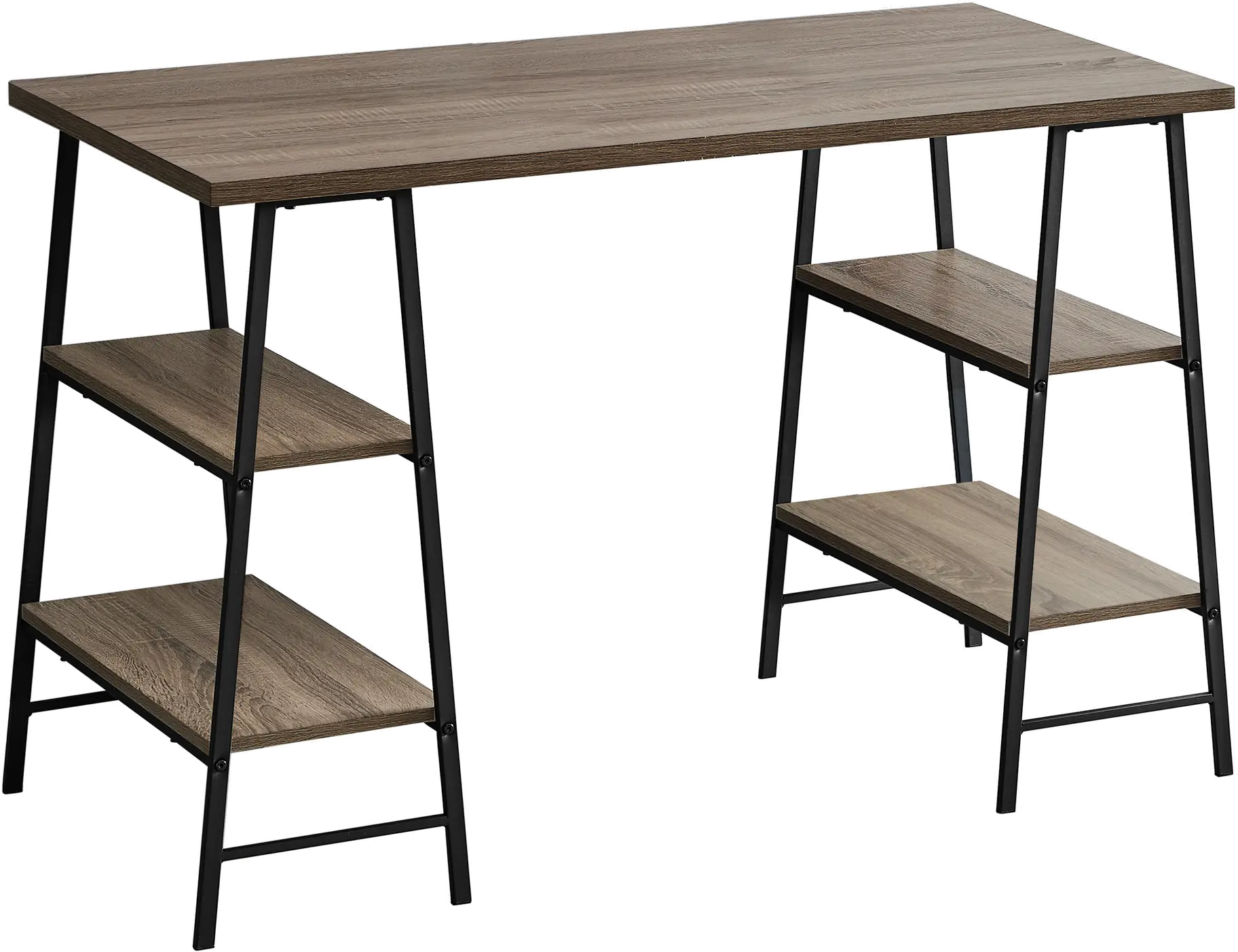 Industrial Taupe and Black Computer Desk-1