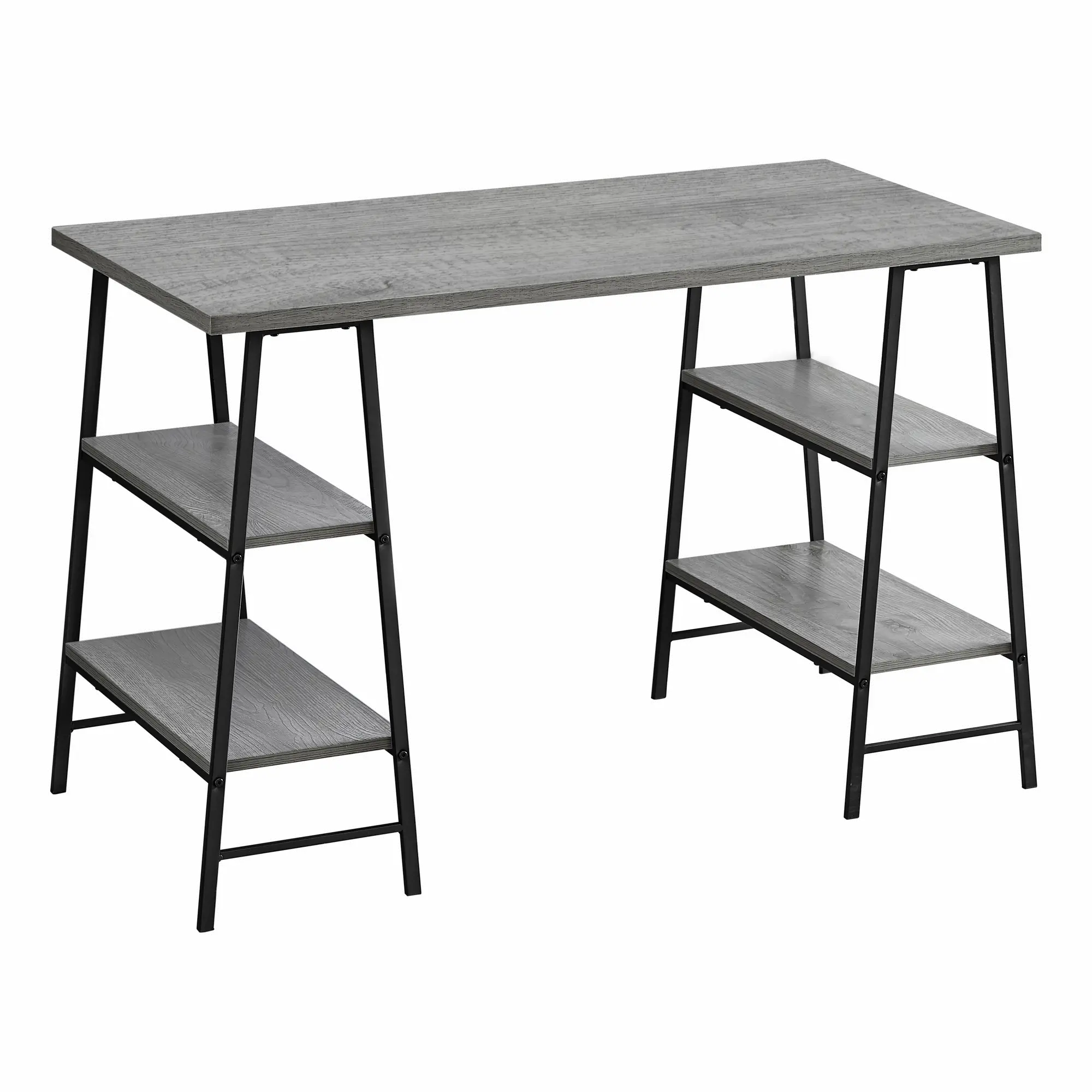 Industrial Gray and Black Computer Desk-3