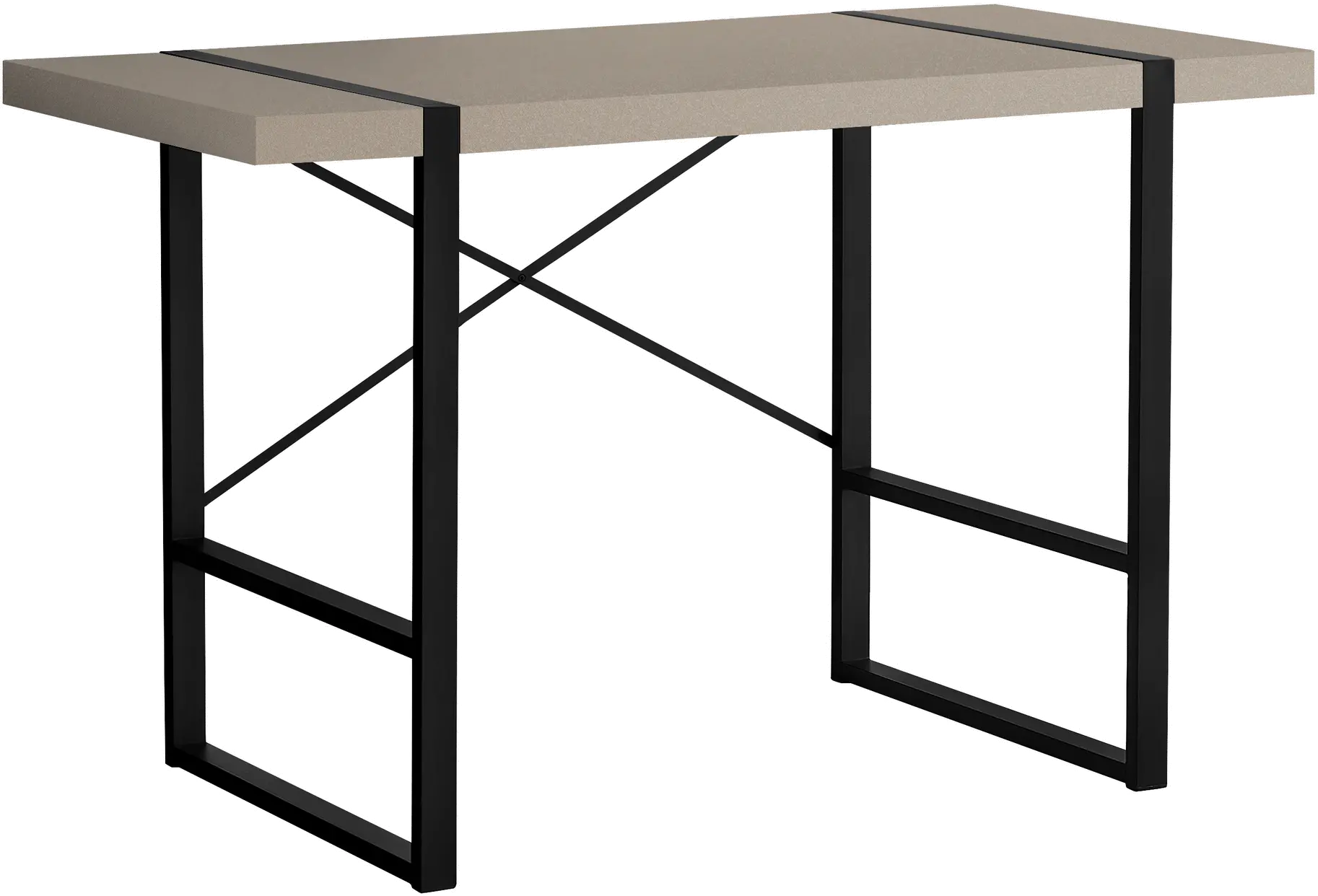 Taupe and Black Thick Panel Computer Desk-1