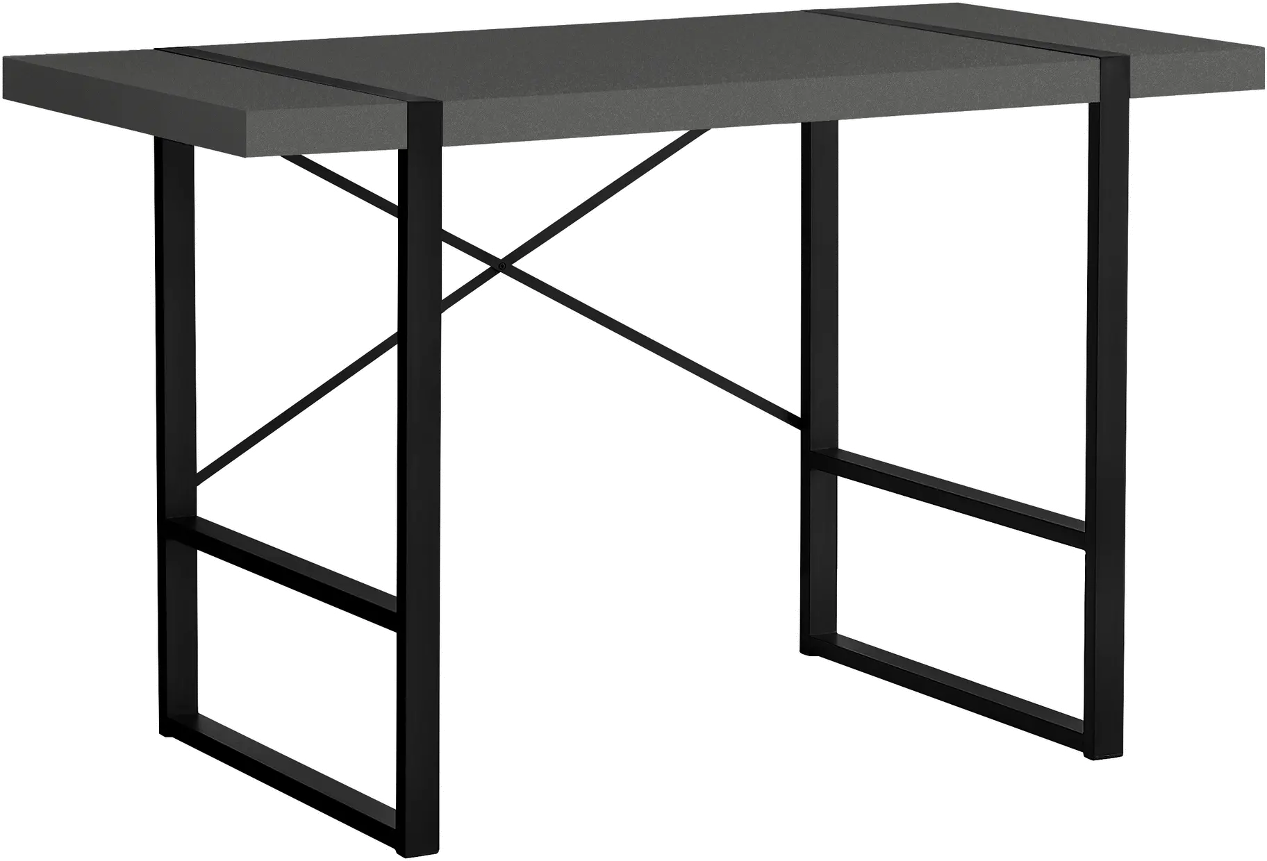 Gray and Black Thick Panel Computer Desk-1