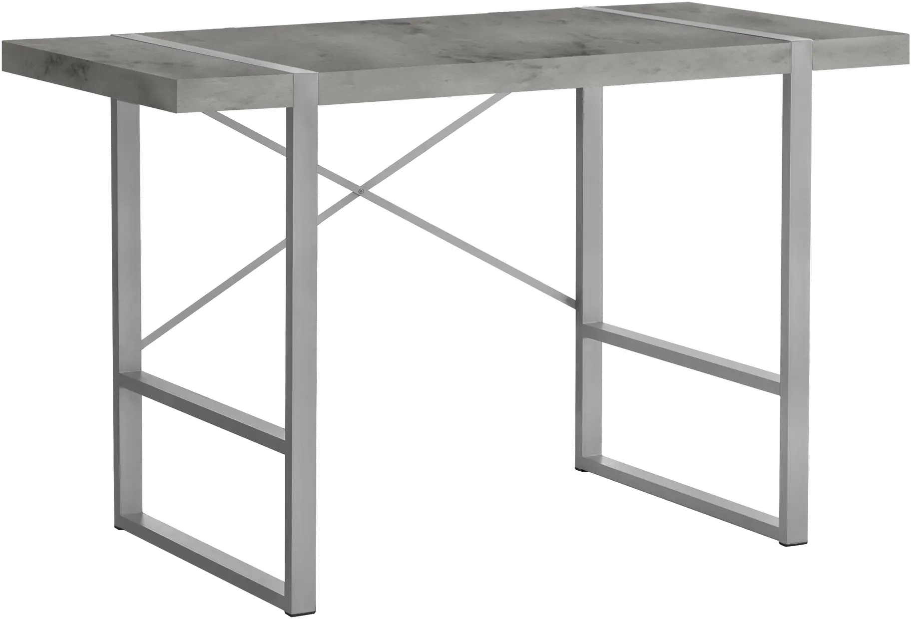 Concrete and Silver Thick Panel Computer Desk-1