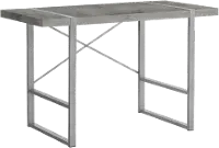 Concrete and Silver Thick Panel Computer Desk