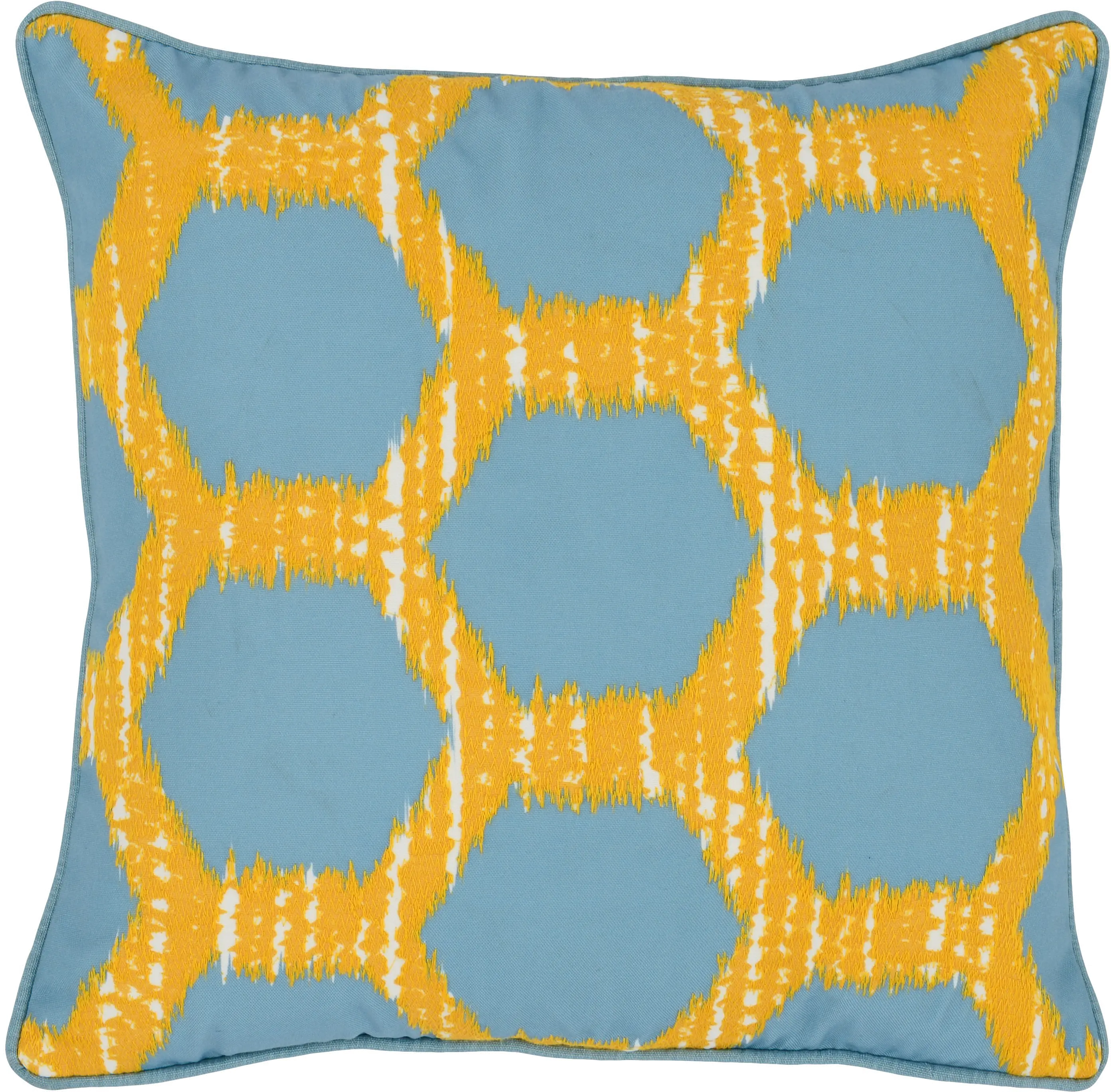 Blue and Yellow Indoor-Outdoor Gaines Throw Pillow-1