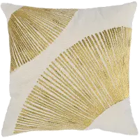 Square Gold Linen Leda Throw Pillow
