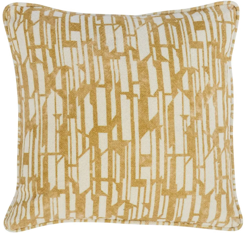 Golden Honey Square Neso Throw Pillow-1