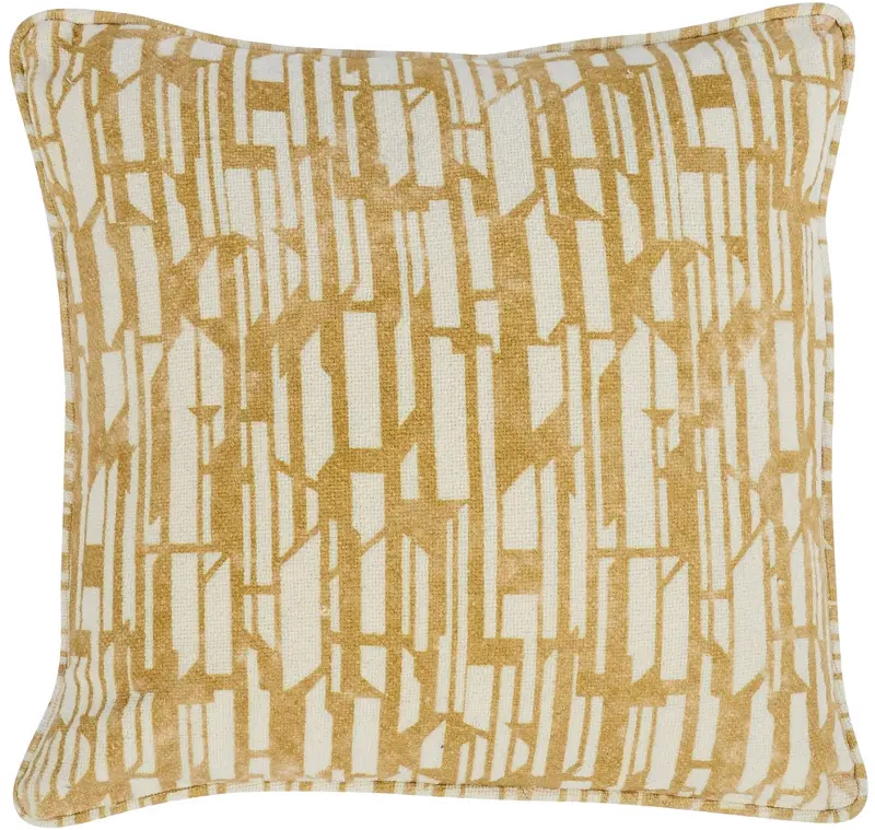 Golden Honey Square Neso Throw Pillow