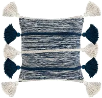Square Azul Blue Elan Throw Pillow with Tassels