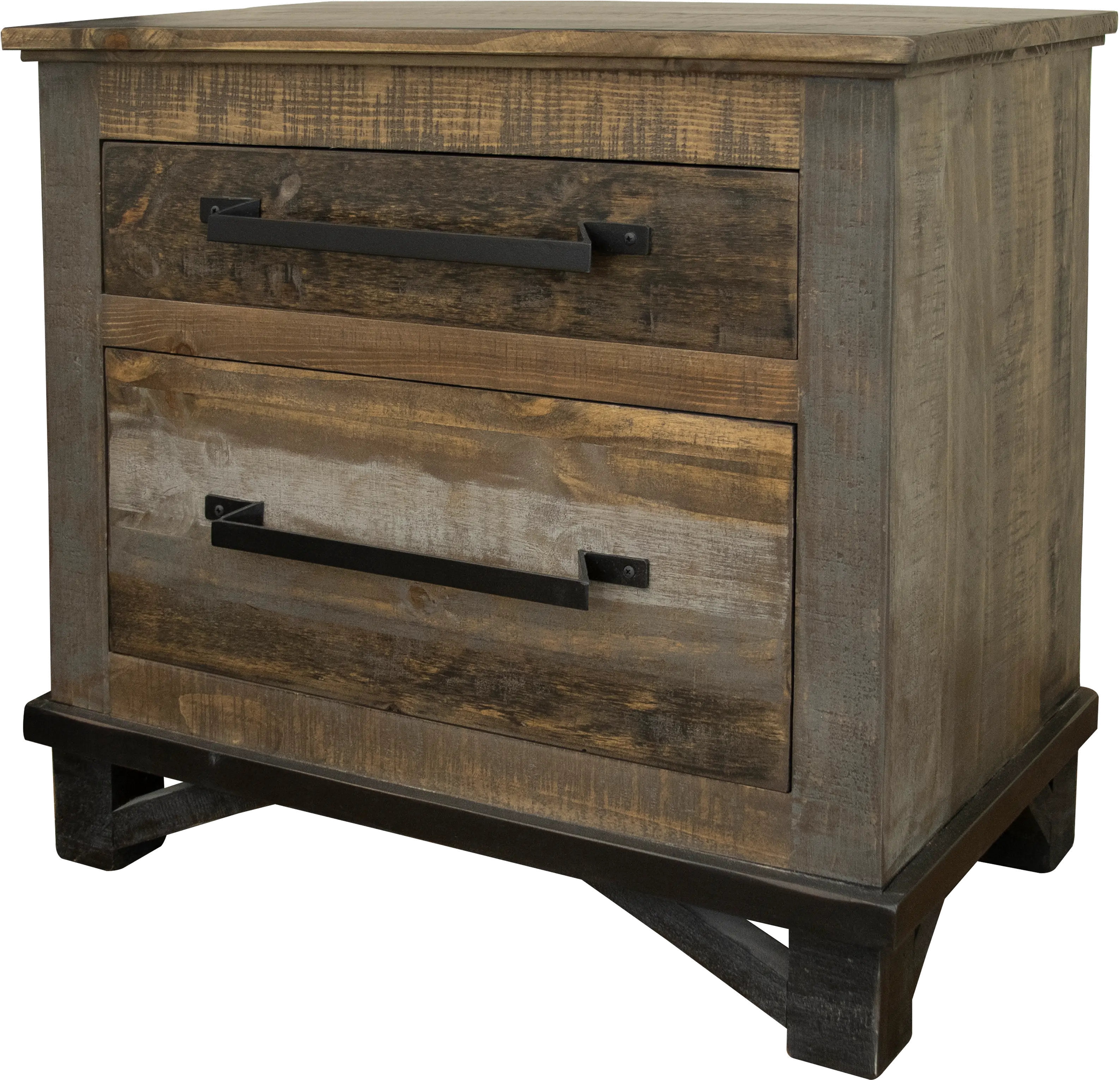 Loft Rustic Pine Nightstand-1