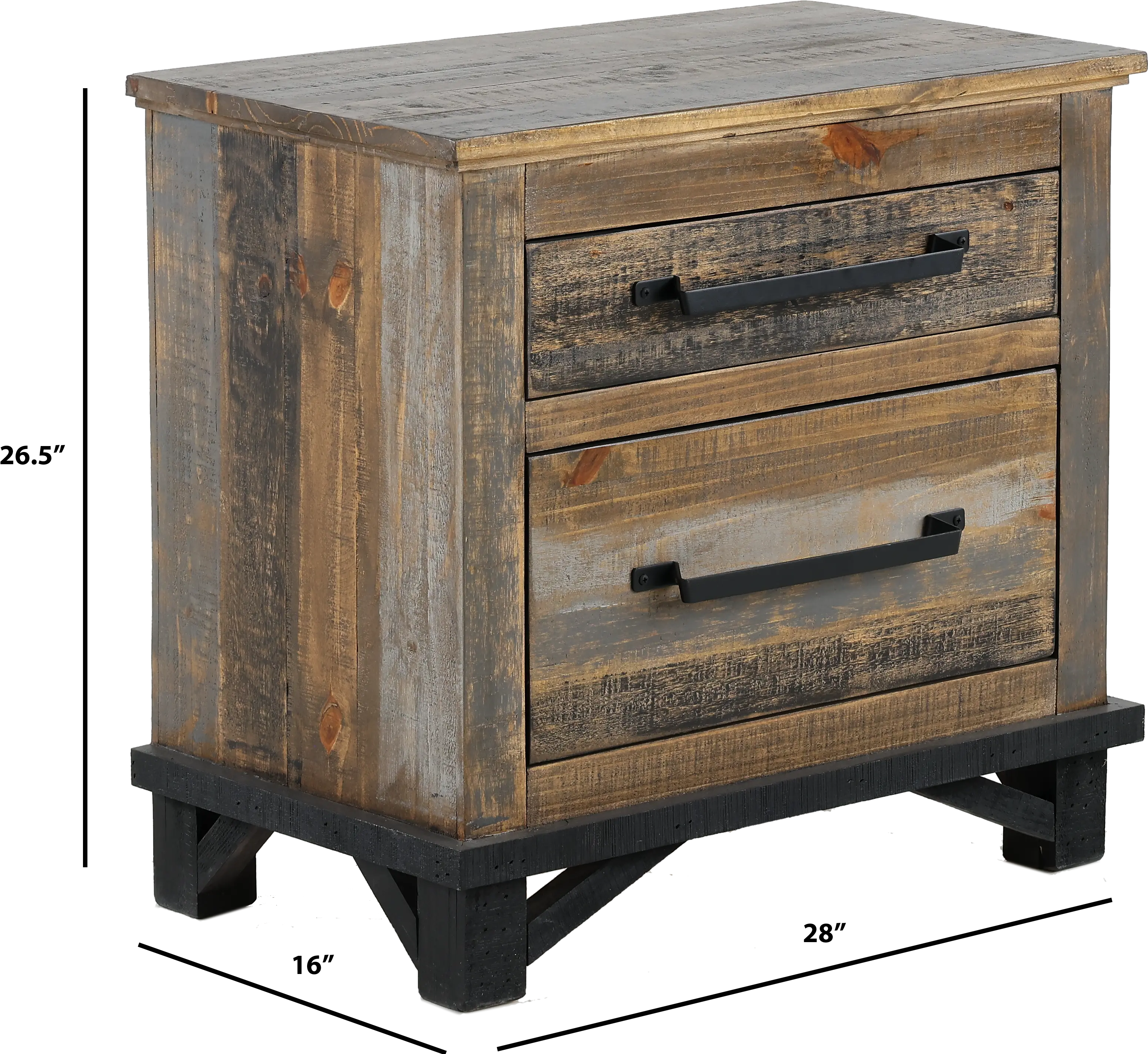 Loft Rustic Pine Nightstand-3