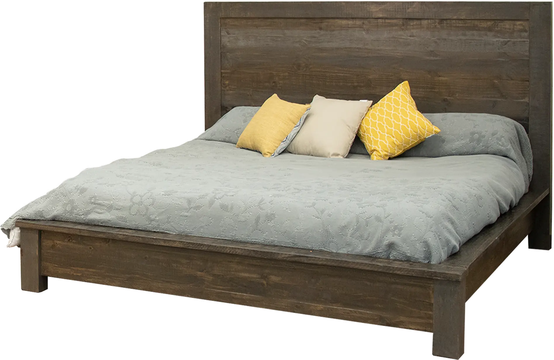 Loft Rustic Pine Queen Platform Bed-1