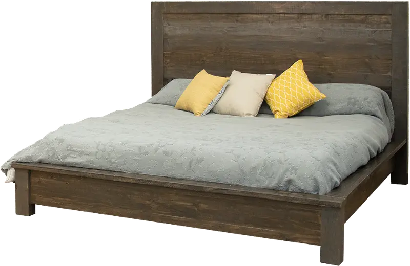 Loft Rustic Pine Queen Platform Bed