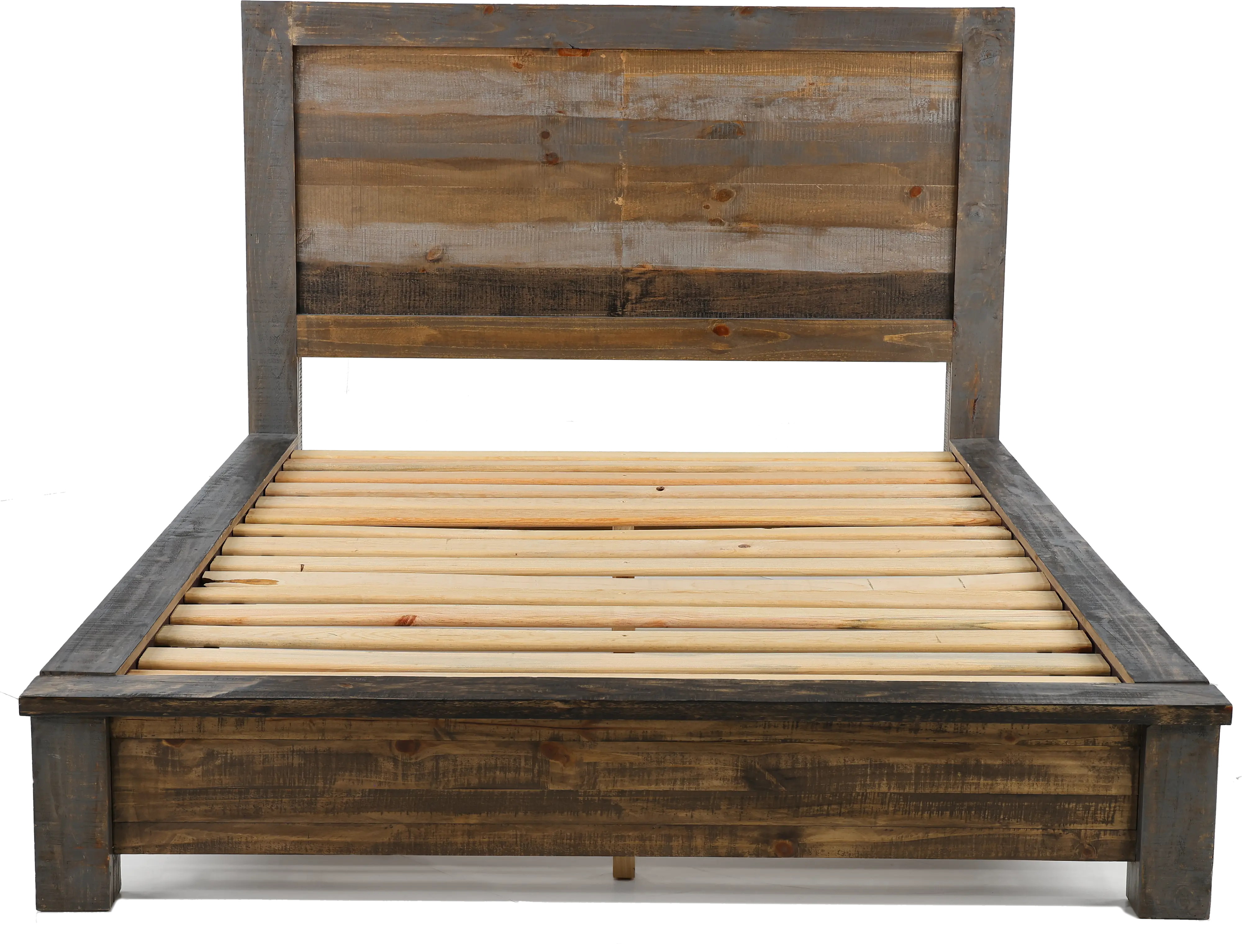 Loft Rustic Pine Queen Platform Bed-4
