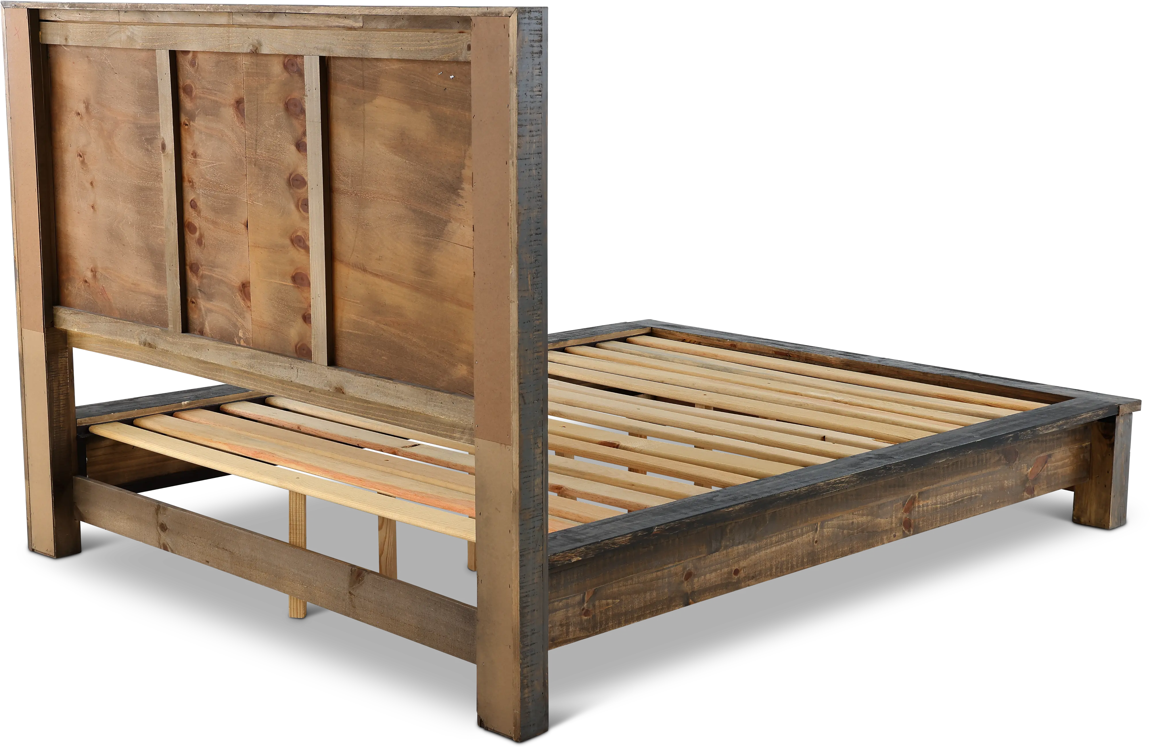 Loft Rustic Pine Queen Platform Bed-8