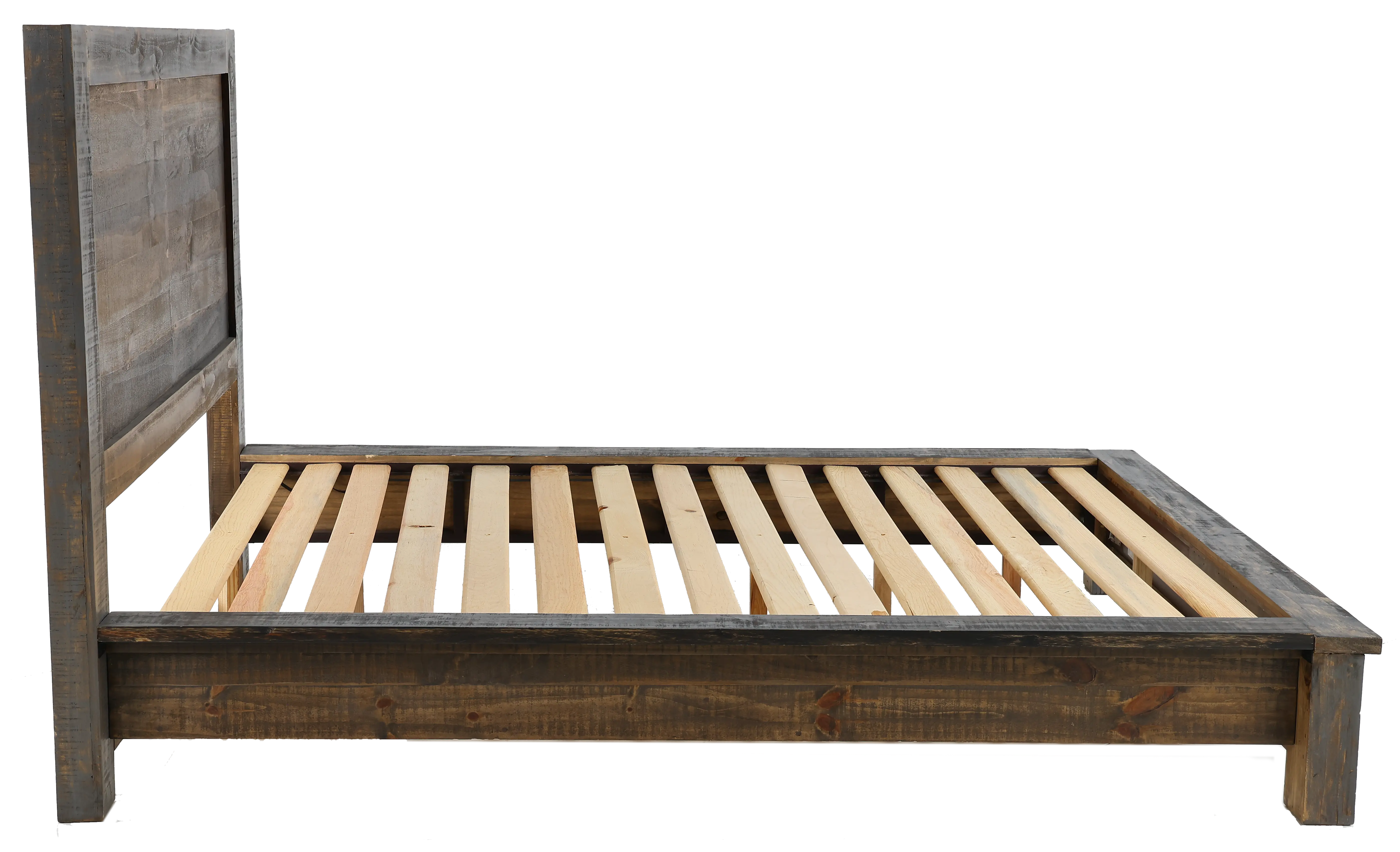 Loft Rustic Pine King Platform Bed-9