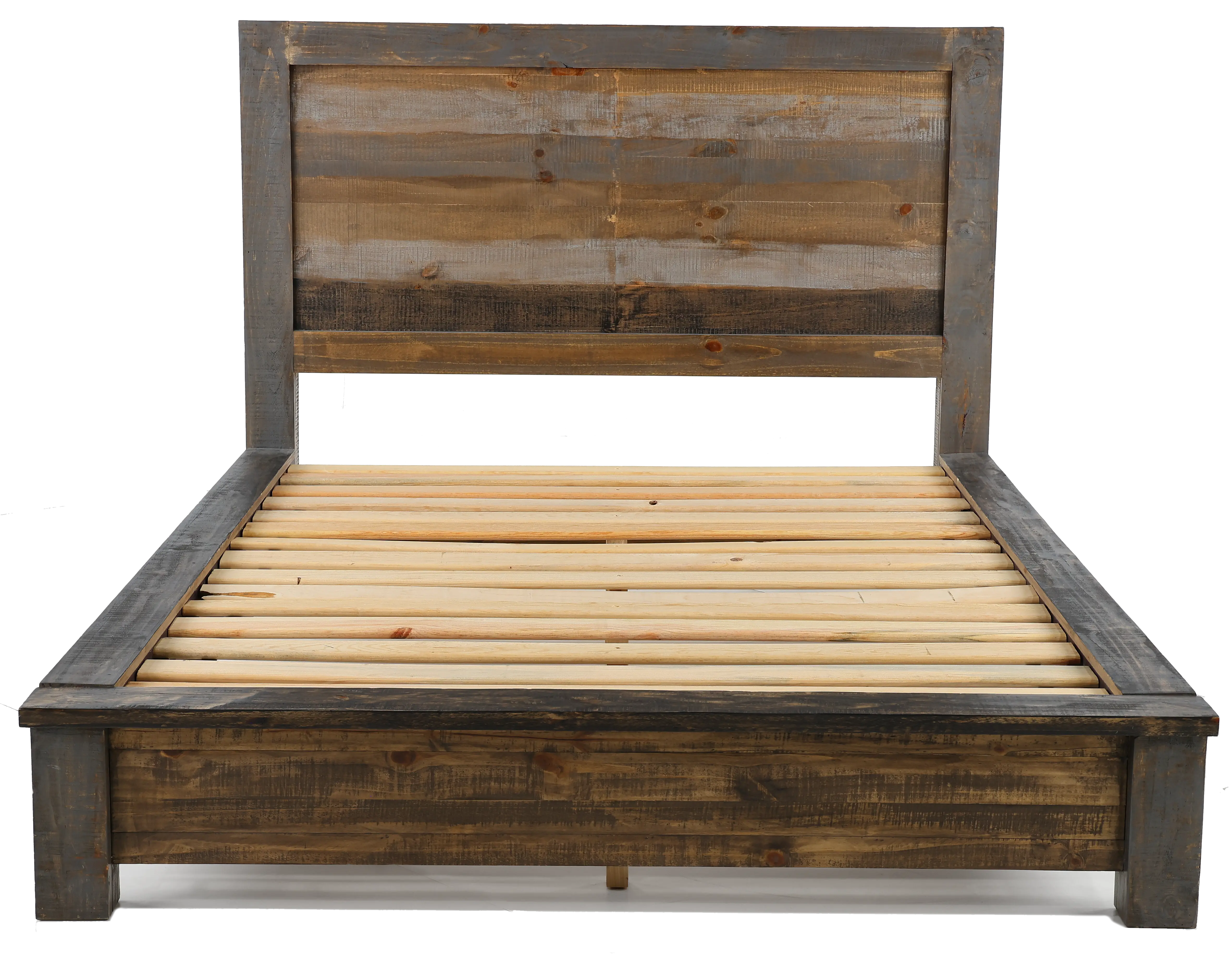 Loft Rustic Pine King Platform Bed-4