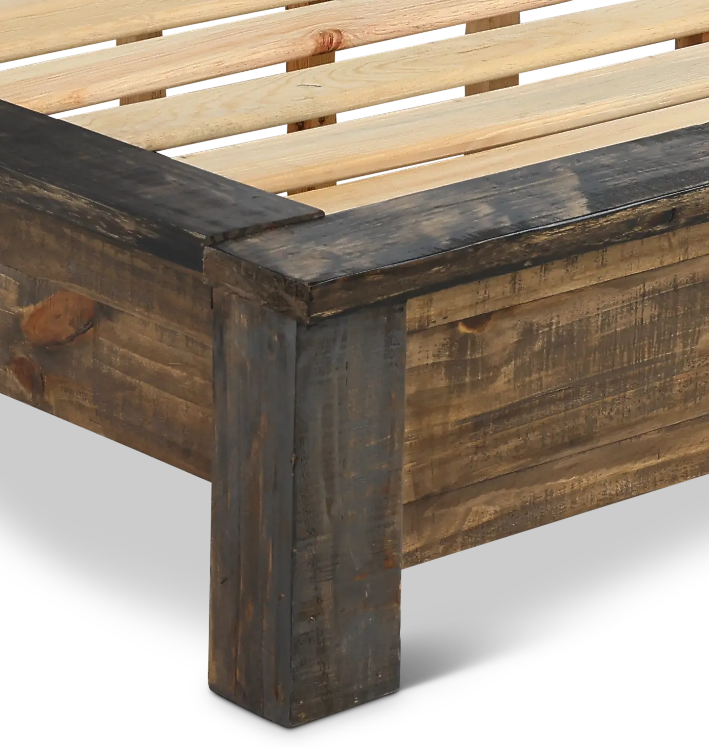Loft Rustic Pine King Platform Bed-6
