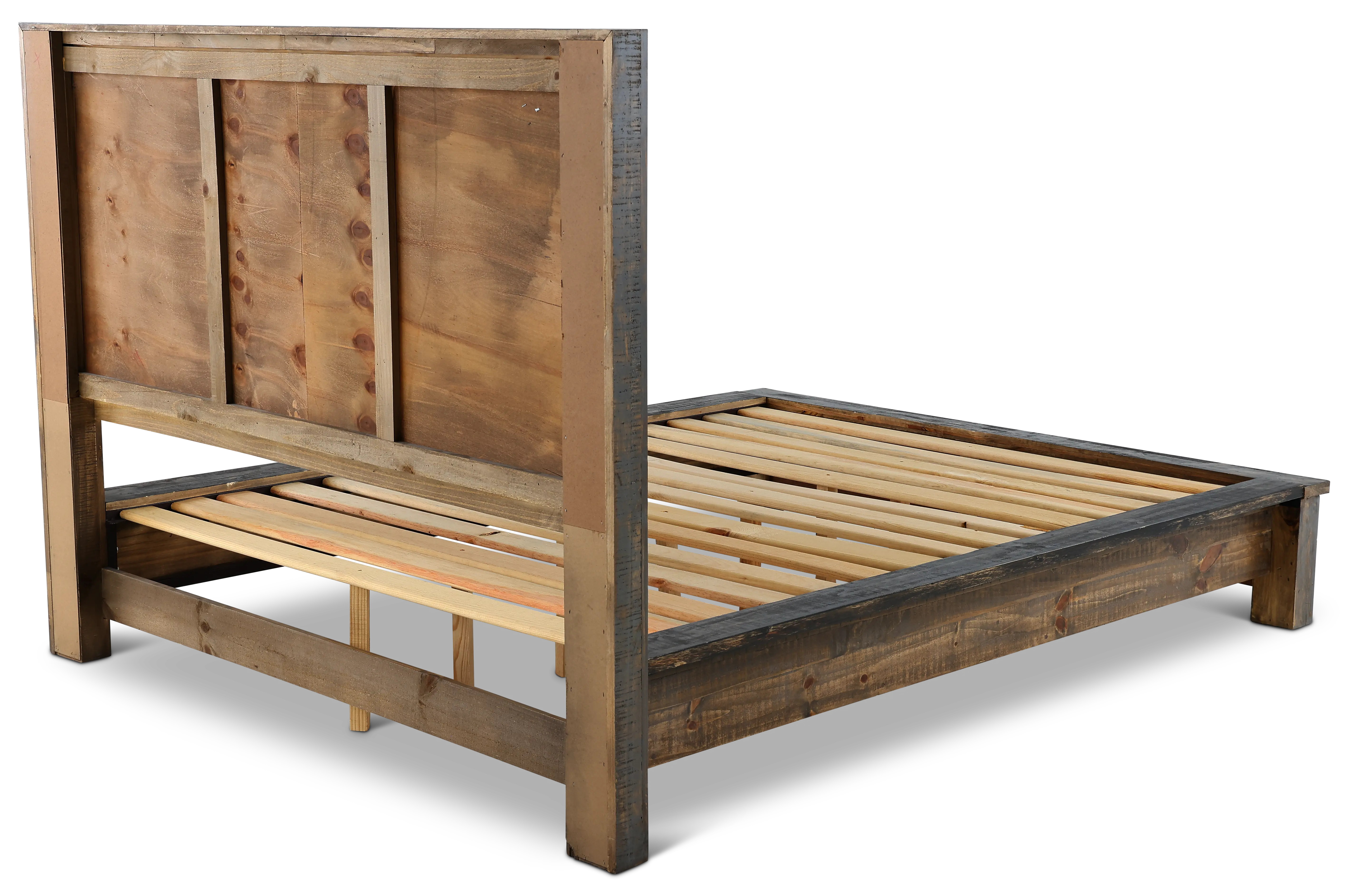 Loft Rustic Pine King Platform Bed-8