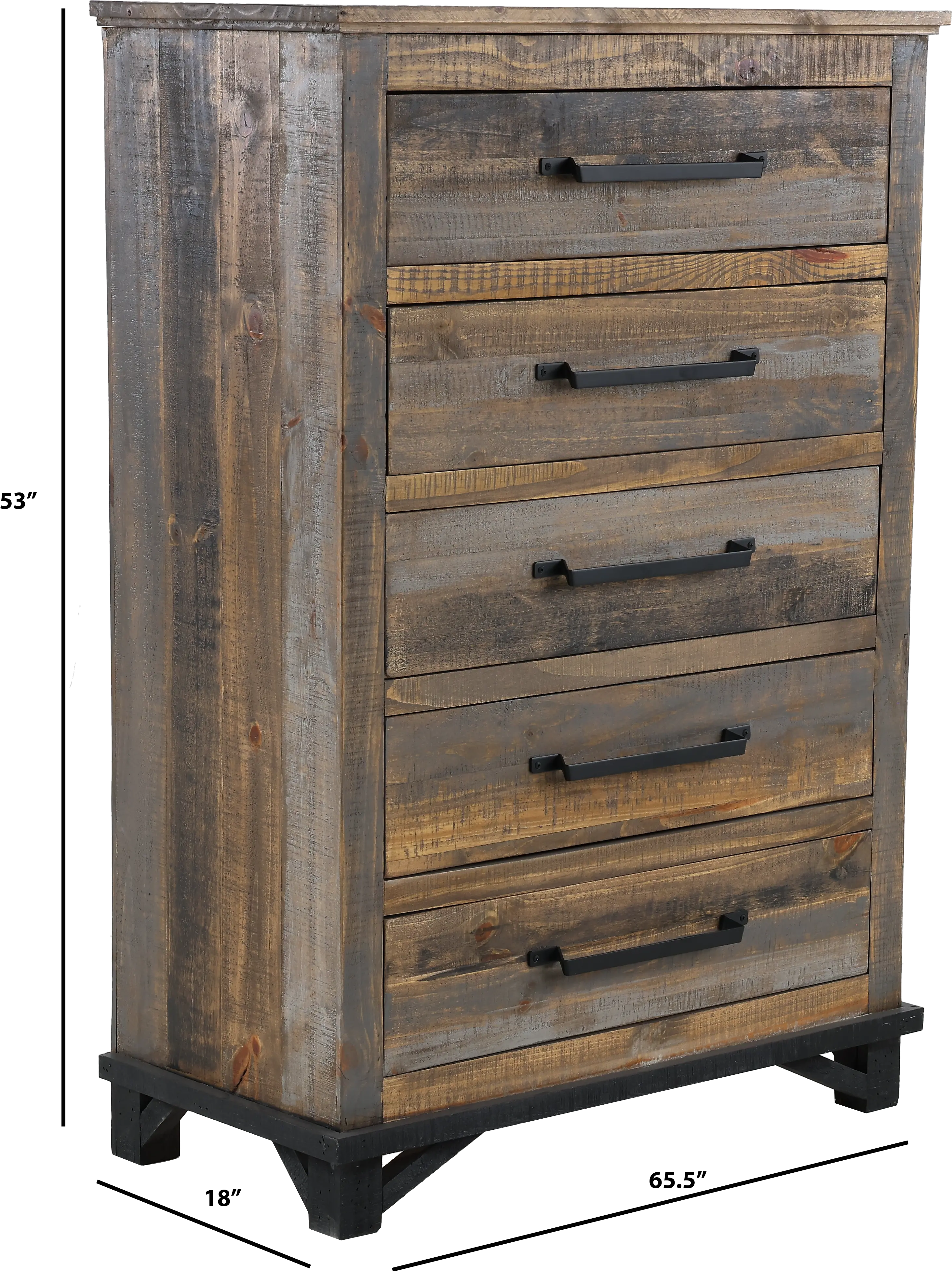 Loft Rustic Pine Chest of Drawers-3