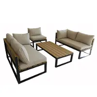 OAW4CSNBL Gibson 4 Piece Natural Outdoor Patio Set