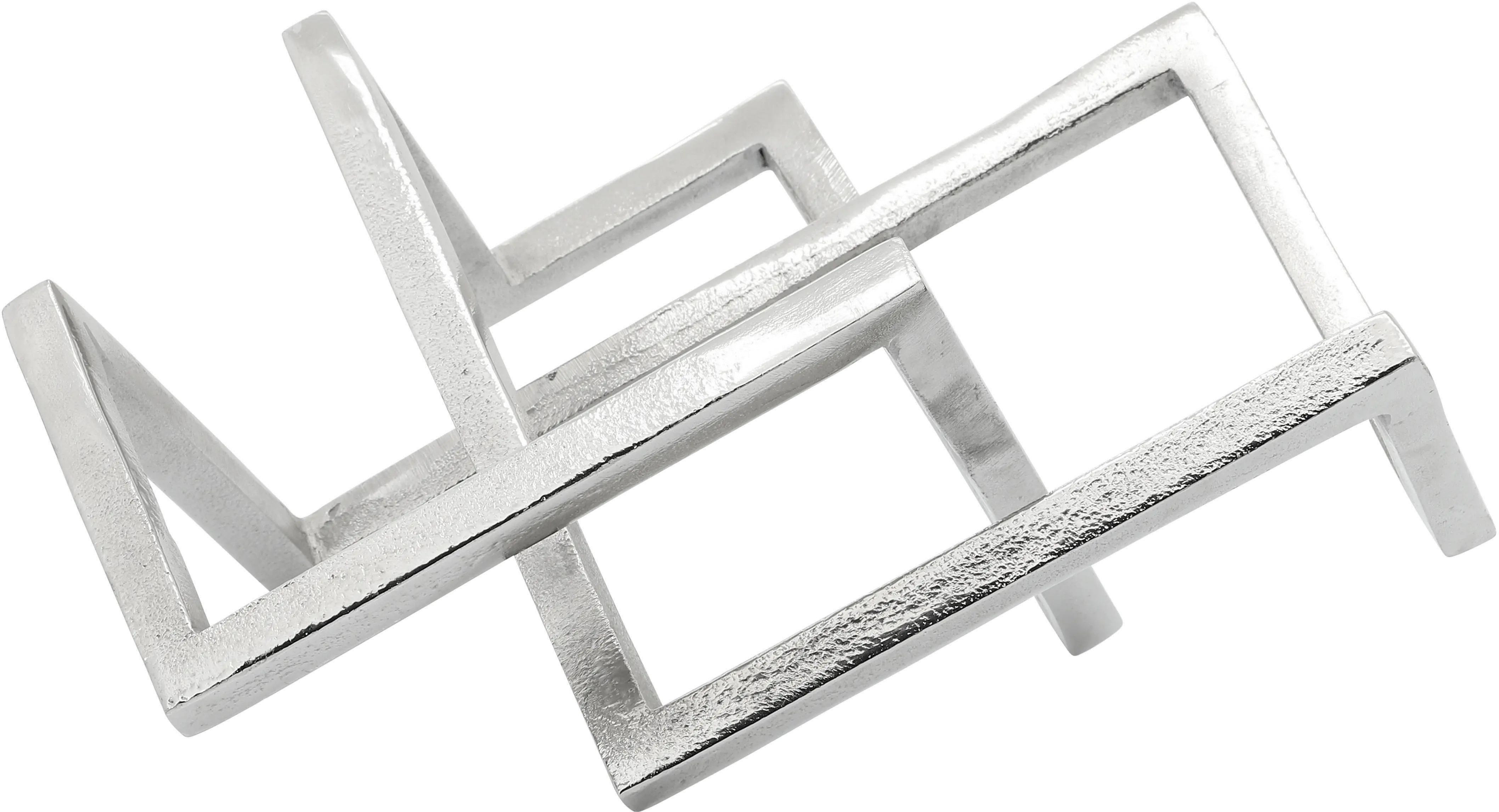 14 Inch Silver Metal Geometric Tabletop Sculpture-1