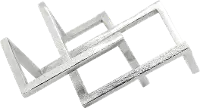 14 Inch Silver Metal Geometric Tabletop Sculpture